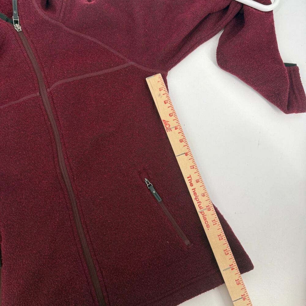 Smartwool Hudson Trail Full Zip Fleece Hoodie Sweater Wool Burgundy Womens Small - Picture 10 of 11